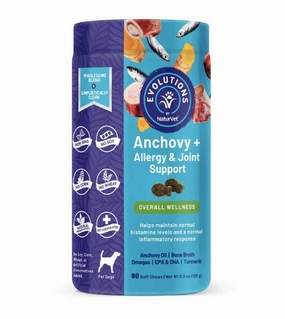 NaturVet Evolutions Anchovy   Allergy & Joint Support Soft Chew Dog Supplement (90 Count) pet housekeeping,dog mess kit