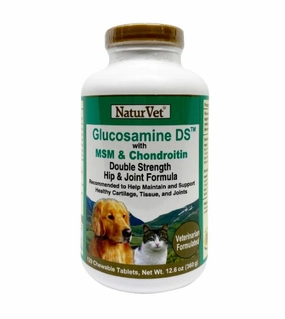 NaturVet Glucosamine DS with MSM & Chondroitin Double Strength Hip & Joint Formula Chewable Tablets Dog Supplement dog hygiene,clean pet