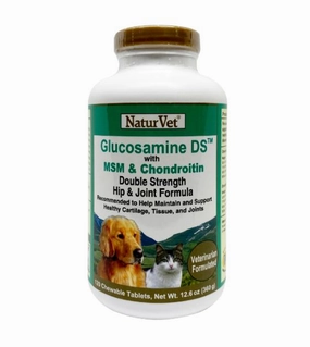 NaturVet Glucosamine DS with MSM & Chondroitin Double Strength Hip & Joint Formula Chewable Tablets Dog Supplement pet housekeeping,dog mess kit