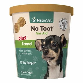 Naturvet No Toot Gas Aid Soft Chew Dog Supplement (70 Count) pet housekeeping,dog mess kit