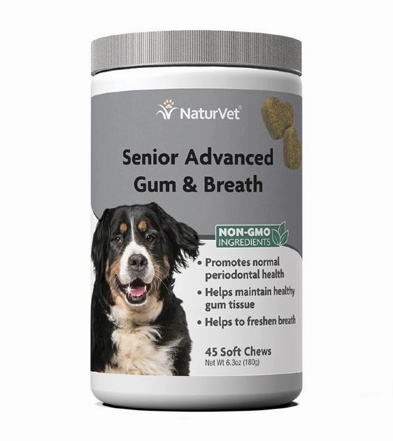 NaturVet Senior Advanced Gum and Breath Soft Chews (45 Count) pet housekeeping,dog mess kit