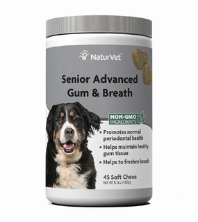 NaturVet Senior Advanced Gum and Breath Soft Chews (45 Count) pet housekeeping,dog mess kit
