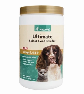 NaturVet Ultimate Skin & Coat Powder Cat & Dog Supplement dog shampoo,bathing supplies