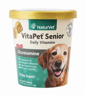 NaturVet VitaPet (Senior) Daily Vitamins Plus Glucosamine Soft Chew Dog Supplement (60 Count) dog hygiene,clean pet
