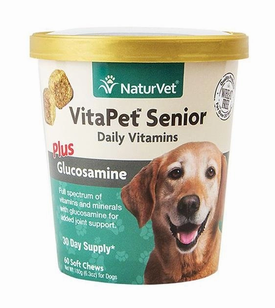 NaturVet VitaPet (Senior) Daily Vitamins Plus Glucosamine Soft Chew Dog Supplement (60 Count) pet housekeeping,dog mess kit