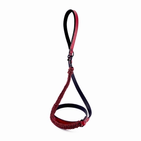 Nixon Leather And Macrame Dog Leash Cayenne/Black dog mobility,outdoor pet aid
