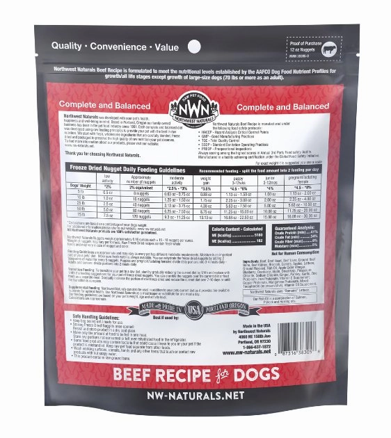 Northwest Natural's Freeze Dried Raw Dog Food (Beef)