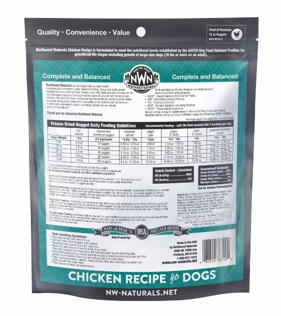 Northwest Natural's Freeze Dried Raw Dog Food (Chicken)