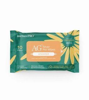 Nurture Pro AG  Silver Pet Wet Wipes For Cats & Dogs (Unscented) odor remover,dog cleaning