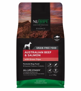 NUTRIPE Essence Grain-Free Australian Beef & Salmon with Green Tripe Formula Dog Food dog shampoo,bathing supplies