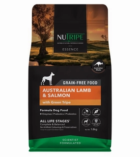 NUTRIPE Essence Grain-Free Australian Lamb & Salmon with Green Tripe Formula Dog Food dog shampoo,bathing supplies