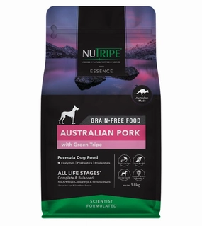 NUTRIPE Essence Grain-Free Australian Pork with Green Tripe Formula Dog Food dog shampoo,bathing supplies