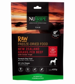 Nutripe Raw Freeze Dried Dog Food (NZ Grass-Fed Beef with Green Tripe) freeze-dried dog food,lightweight pet food
