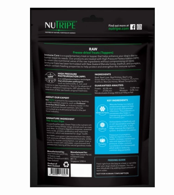 Nutripe Raw Freeze Dried Dog Treats & Toppers (Immune Care)