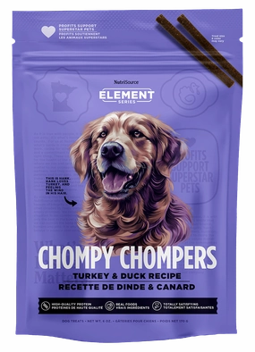 Nutrisource Element Chompy Chompers Turkey & Duck Dog Treats 6oz Bag