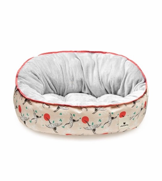 Ohpopdog Nihon Collection Reversible Dog Bed (Tsuru) for Dogs & Cats dog bed,pet blanket