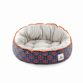 Ohpopdog Peranakan Inspired Baba Navy 150 Reversible Dog Bed dog bed,pet blanket