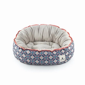 Ohpopdog Peranakan Inspired Bunga Peach 6 Reversible Dog Bed dog bed,pet blanket