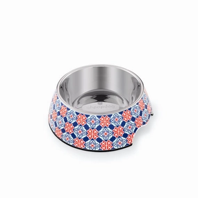 Ohpopdog Peranakan Inspired Royal Blue 150 Non-Slip Dog Feeding Bowl dog bowl,pet feeder