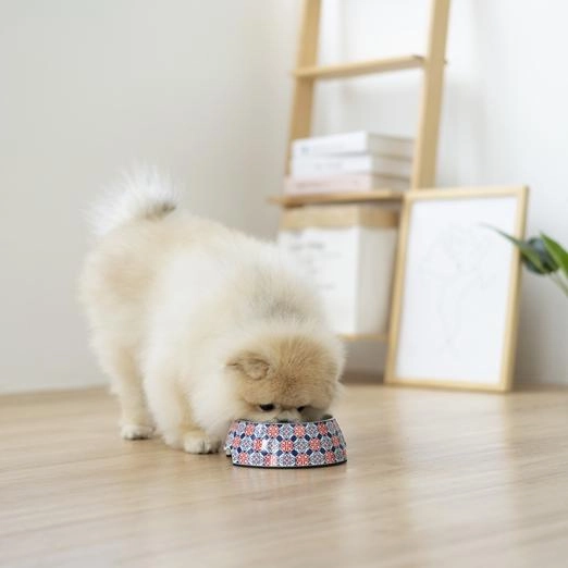 Ohpopdog Peranakan Inspired Royal Blue 150 Non-Slip Dog Feeding Bowl
