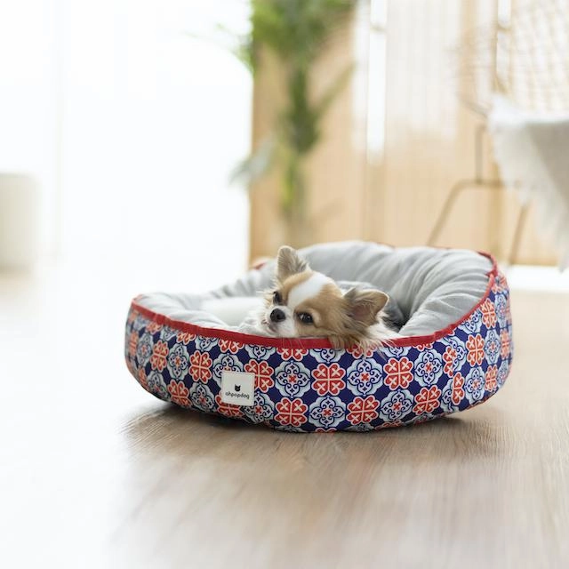 Ohpopdog Peranakan Inspired Royal Blue Reversible 150 Dog Bed