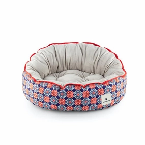 Ohpopdog Peranakan Inspired Royal Blue Reversible 150 Dog Bed dog bed,pet blanket