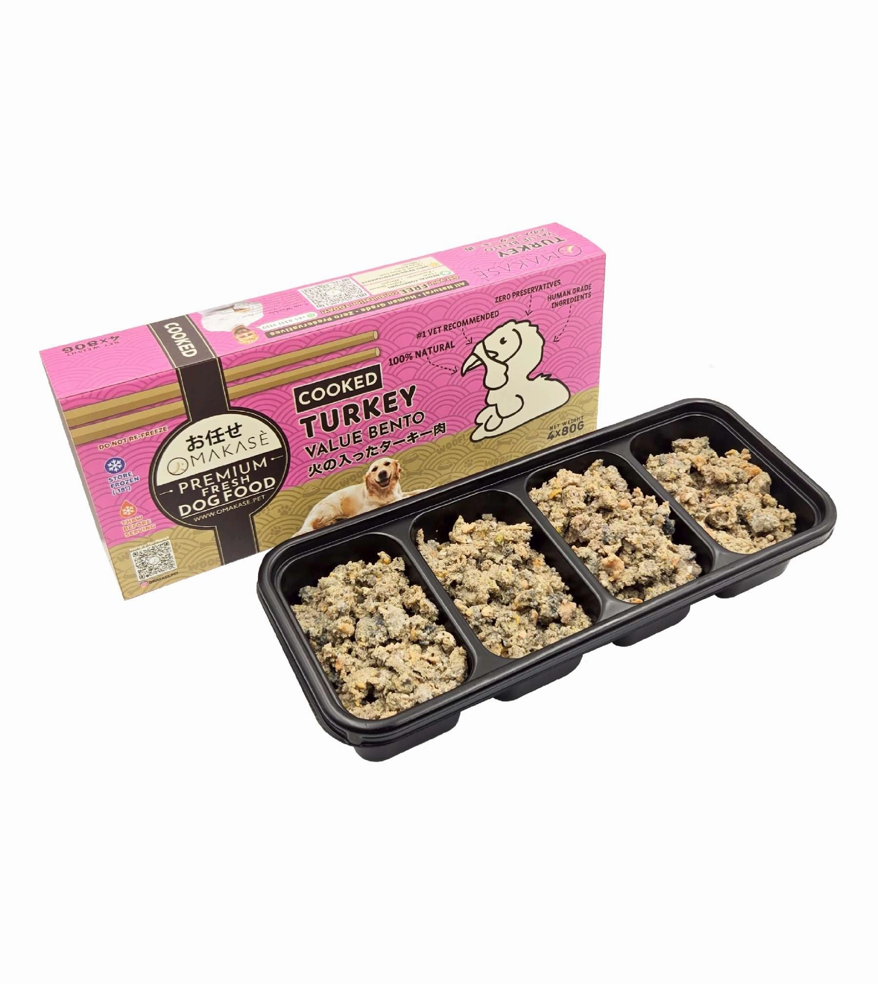 Omakase Value Bento Fresh Dog Food (Turkey) raw dog food,fresh pet meals