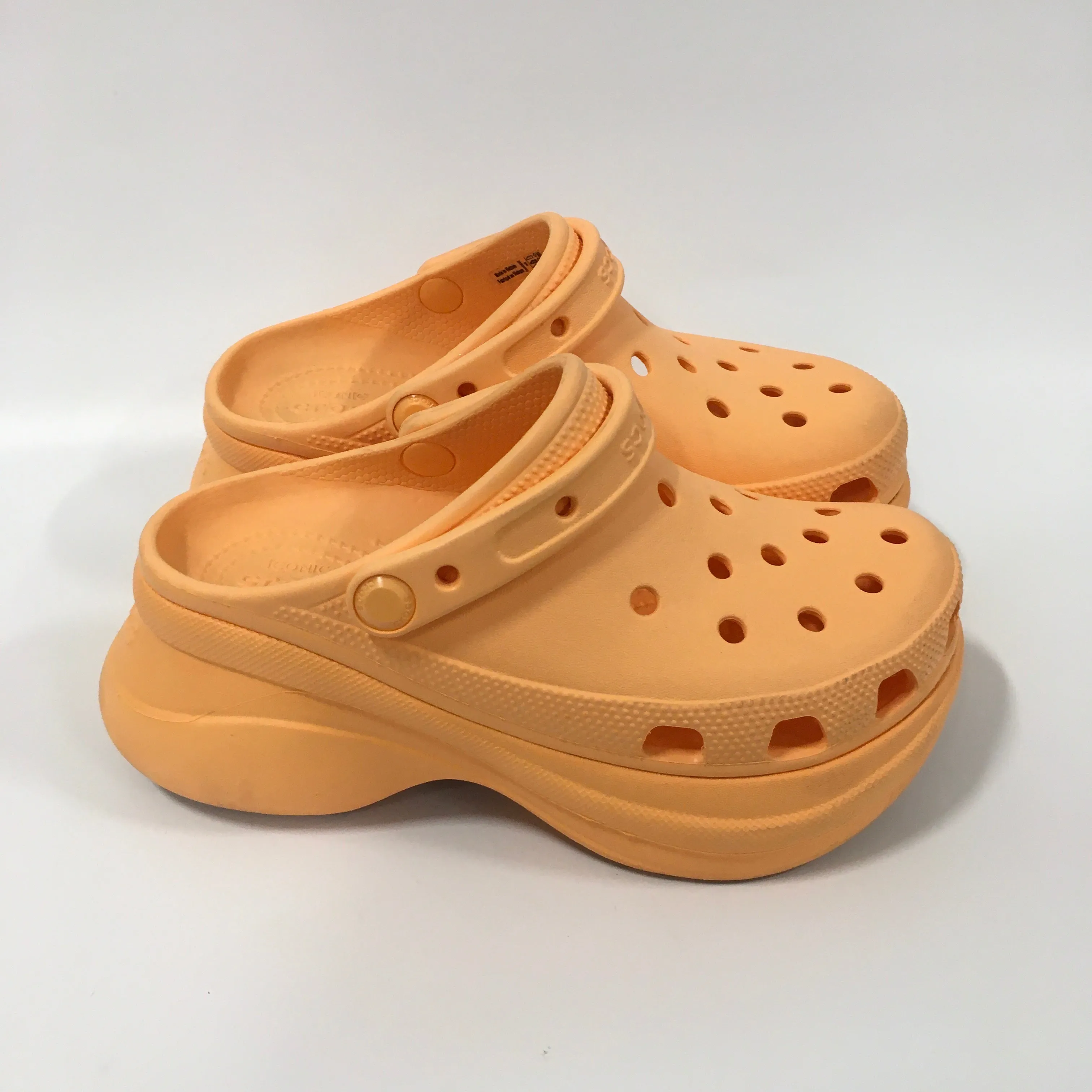Orange Sandals Heels Platform Crocs, Size 6 crocs