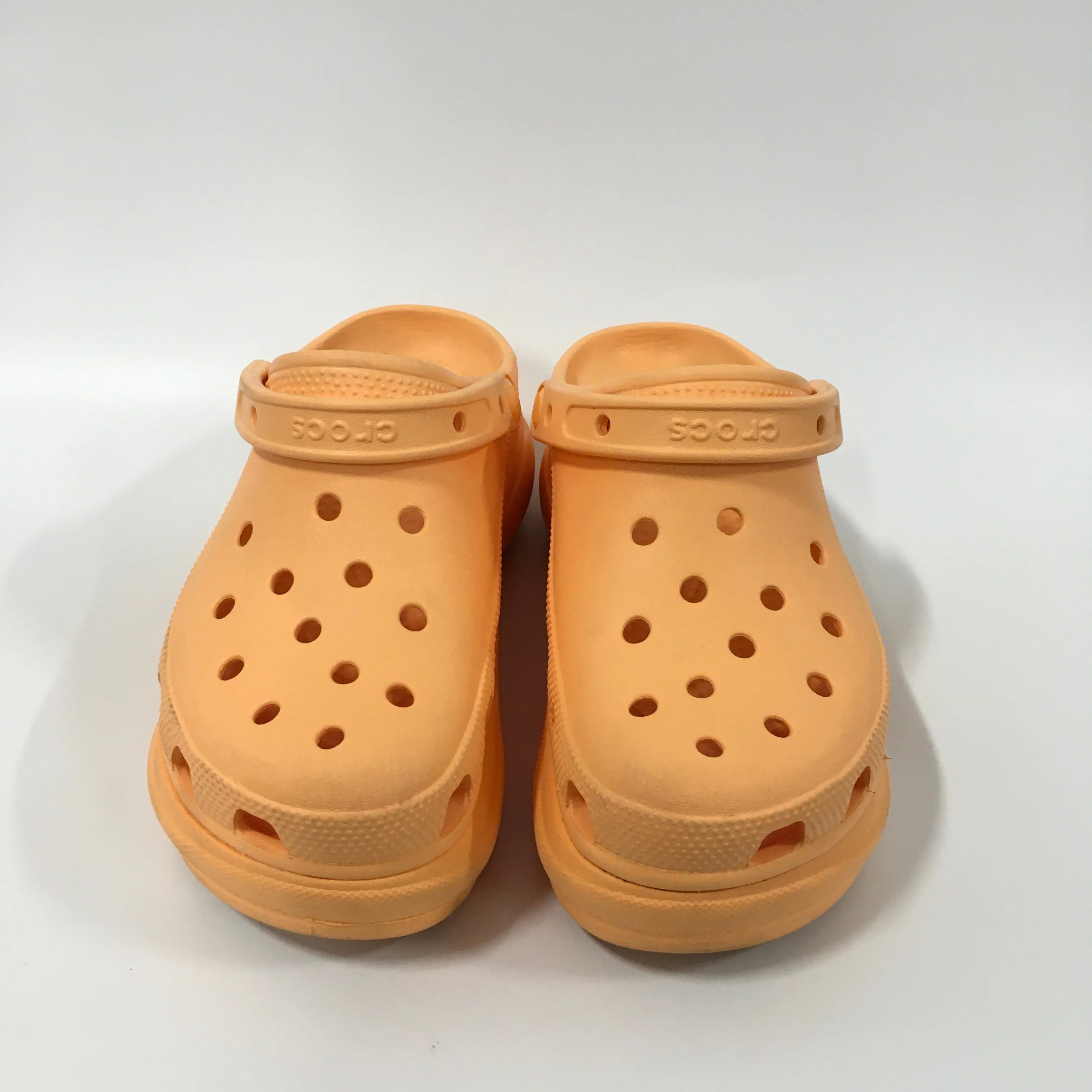 Orange Sandals Heels Platform Crocs, Size 6 crocs