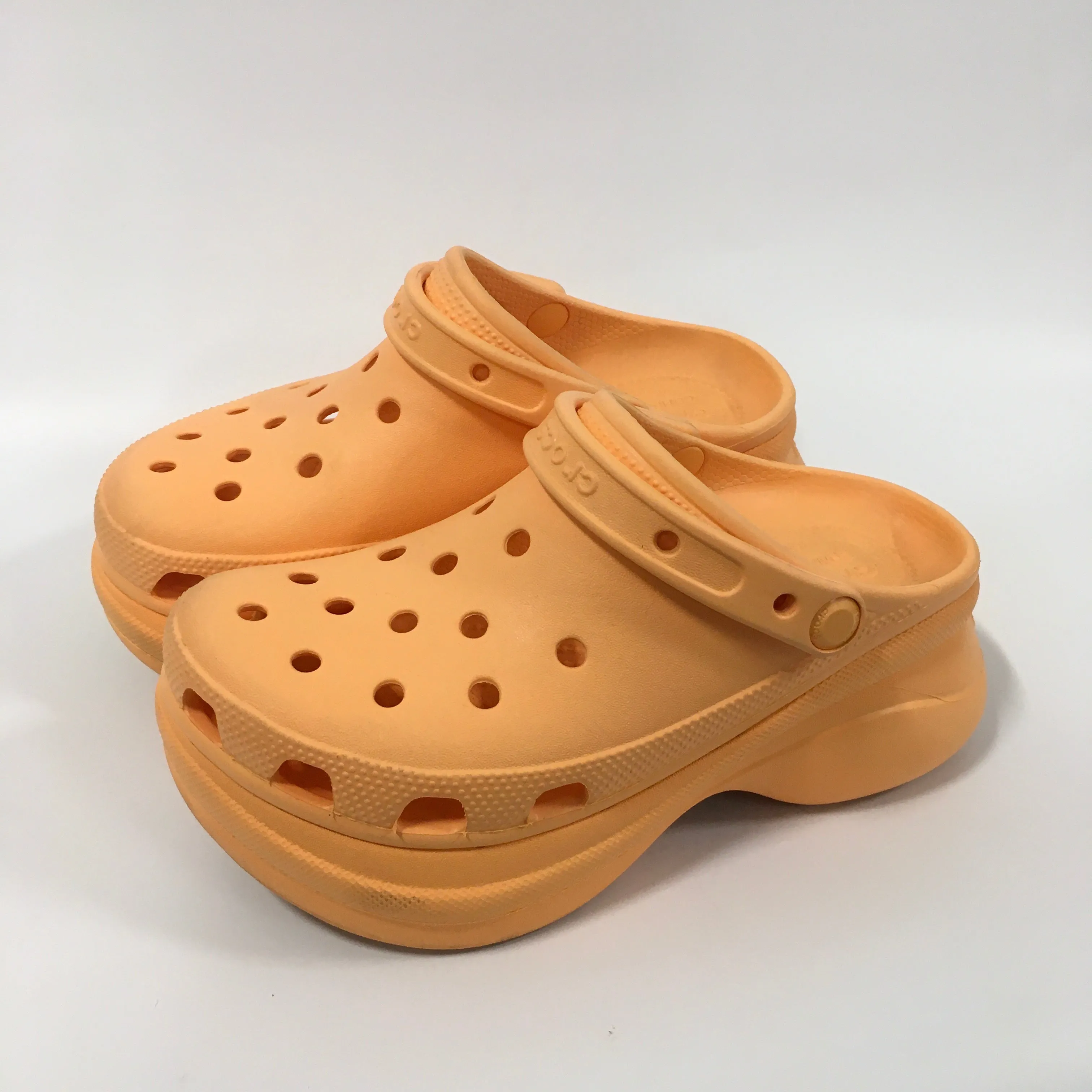 Orange Sandals Heels Platform Crocs, Size 6 crocs