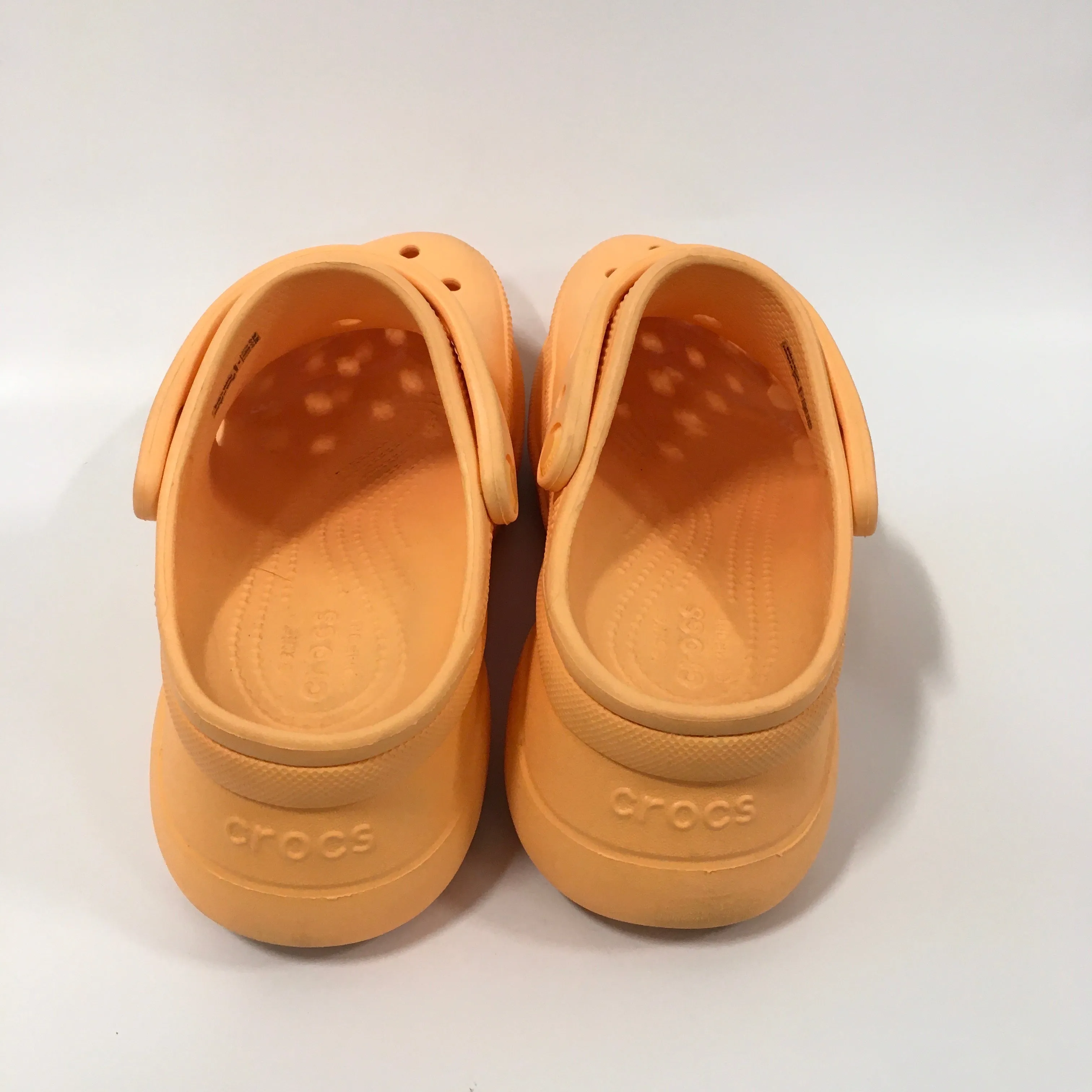 Orange Sandals Heels Platform Crocs, Size 6 crocs