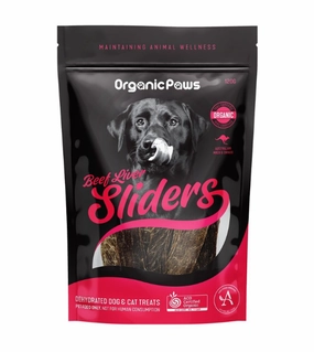 Organic Paws Dehydrated Dogs & Cats Treats (Beef Liver Sliders) air-dried dog food,dehydrated dog food