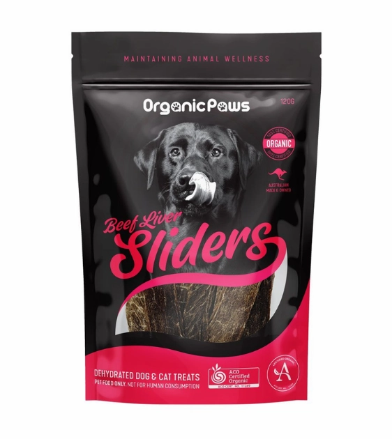 Organic Paws Dehydrated Dogs & Cats Treats (Beef Liver Sliders) air-dried dog food,dehydrated dog food