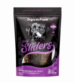 Organic Paws Dehydrated Dogs & Cats Treats (Beef Sliders) air-dried dog food,dehydrated dog food