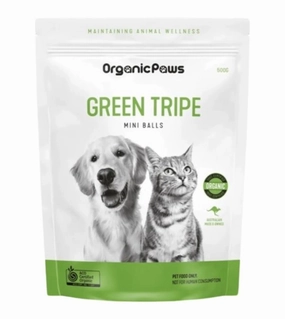Organic Paws Green Tripe Mini Balls Frozen Raw Toppers raw dog food,fresh pet meals