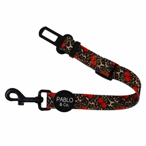 Pablo & Co Leopard Cherries Adjustable Car Restraint dog travel gear,pet travel
