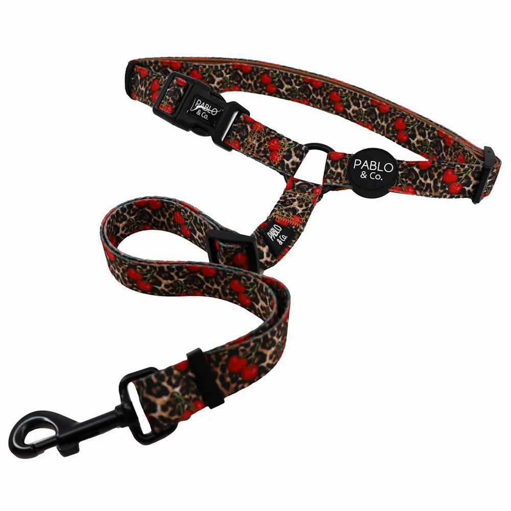 Pablo & Co Leopard Cherries Headrest Car Restraint dog travel gear,pet travel