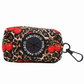 Pablo & Co Leopard Cherries Poop Bag Holder dog travel gear,pet travel