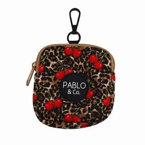 Pablo & Co Leopard Cherries Treat Pouch dog travel gear,pet travel