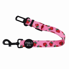 Pablo & Co Strawberries Adjustable Car Restraint dog travel gear,pet travel