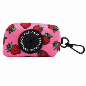 Pablo & Co Strawberries Poop Bag Holder dog travel gear,pet travel