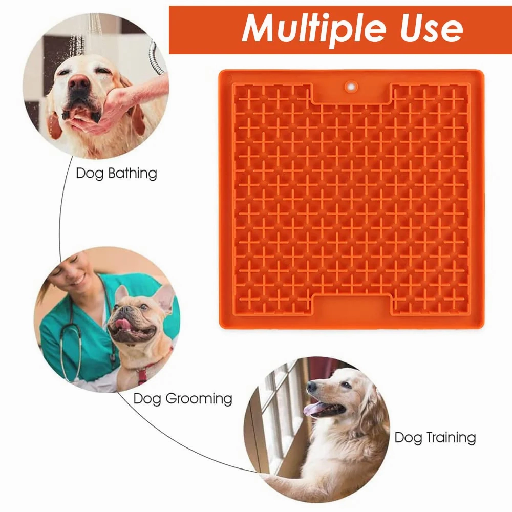 Pawpourri Sqaure Lickmat for Dogs and Cats (Orange)