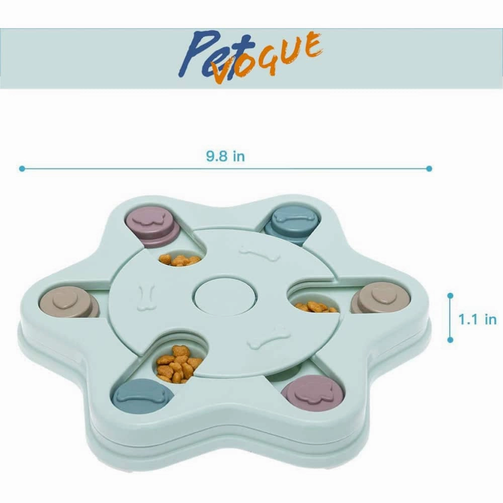 Pet Vogue Slow Feeder Puzzle Toy with Snack Dispenser for Dogs and Cats (Blue)