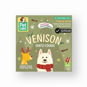 PetCubes Cooked Dog Food (Christmas Limited Edition Venison) raw dog food,fresh pet meals