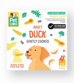 PetCubes Cooked Dog Food (Duck) raw dog food,fresh pet meals
