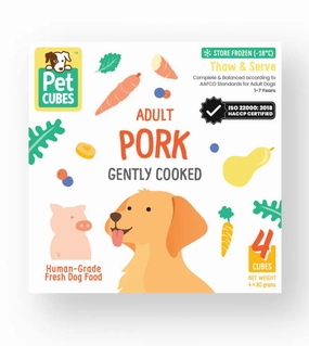 PetCubes Cooked Dog Food (Pork) raw dog food,fresh pet meals