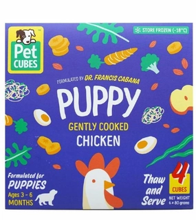 PetCubes Cooked Dog Food (PUPPY Chicken) raw dog food,fresh pet meals
