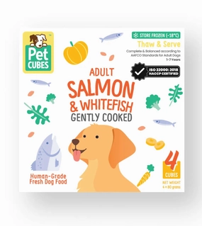 PetCubes Cooked Dog Food (Salmon & Whitefish) raw dog food,fresh pet meals