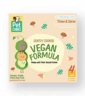 PetCubes Cooked Dog Food (Vegan Formula) raw dog food,fresh pet meals