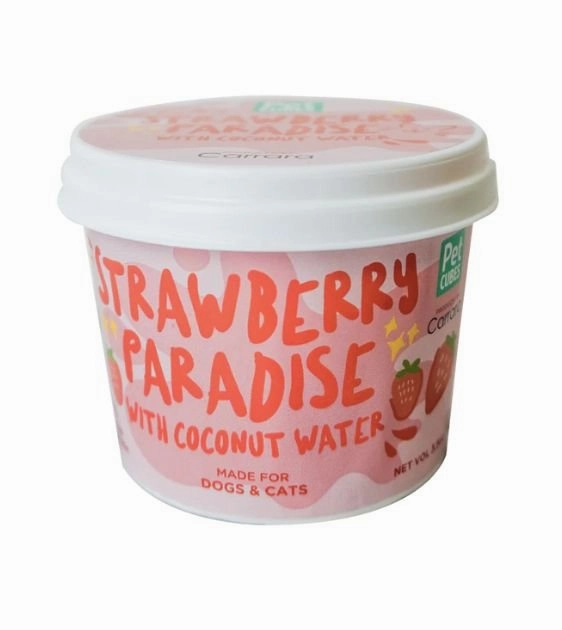 PetCubes Ice Cream For Dogs & Cats (Strawberry Paradise) raw dog food,fresh pet meals